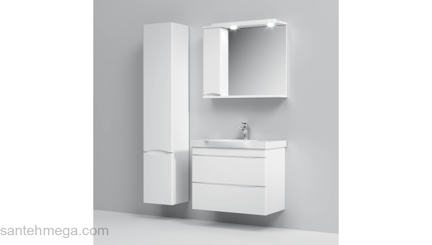 База под раковину подвесная 80 см, 2 ящика, белый глянец AM.PM Like M80FHX0802WG. Фото