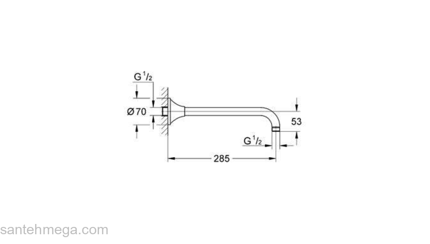 Душевой кронштейн GROHE Rainshower Grandera 27986000. Фото