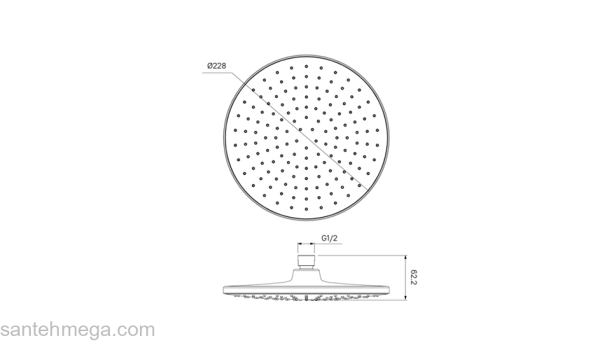 Душевая насадка верхняя круглая хром Optima Home IDDIS OPH22CRi64. Фото