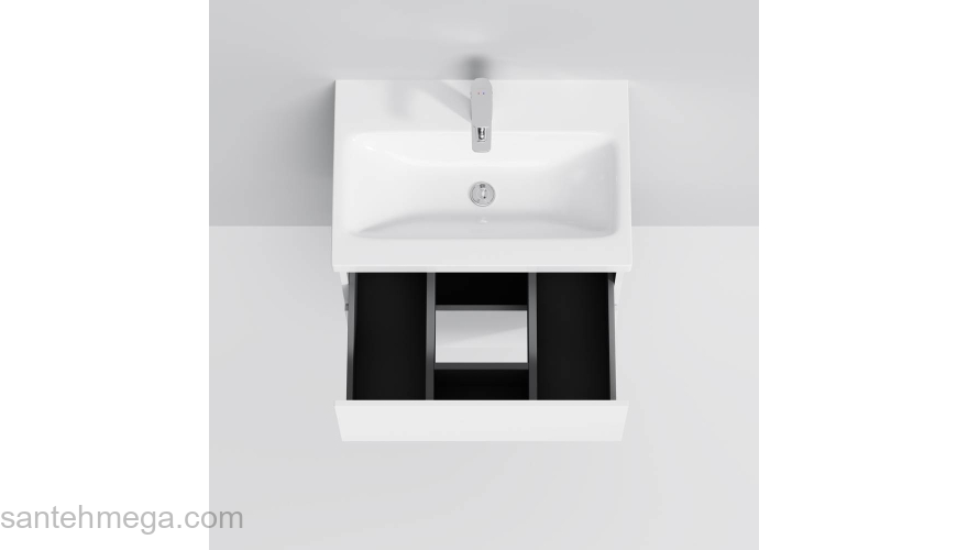 База под раковину подвесная 60 см, 2 ящика, белый глянец AM.PM Gem M90FHX06022WG. Фото