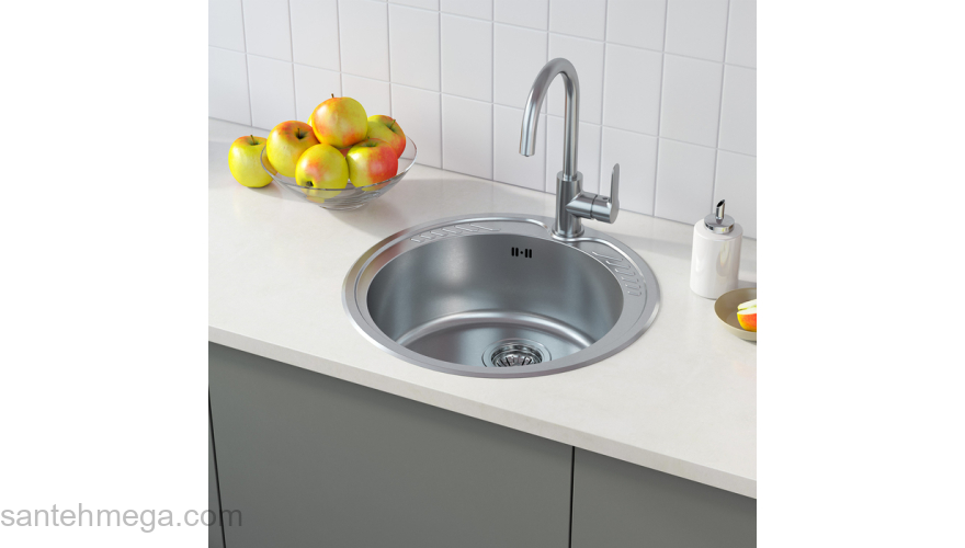 Мойка с сифоном арт. S11UPS0i84 нерж. cталь шелк D490 Suno S IDDIS SUN49S0i77S. Фото