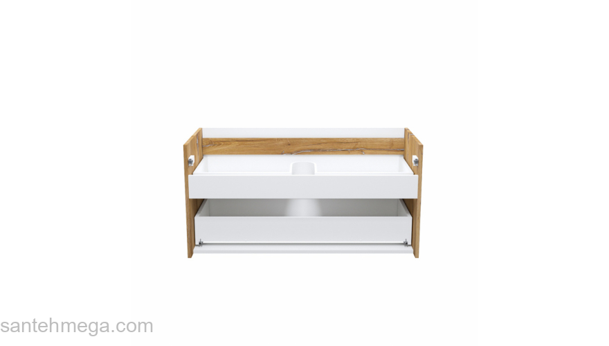 Тумба подвесная 100 см белая/золотистый дуб Cloud IDDIS CLO10Y0i95 подходит ум. 0131000i28. Фото