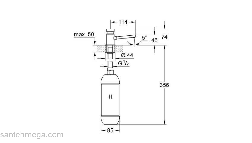 Дозатор для жидкого мыла GROHE Contropress 36194000 для ванной комнаты. Фото