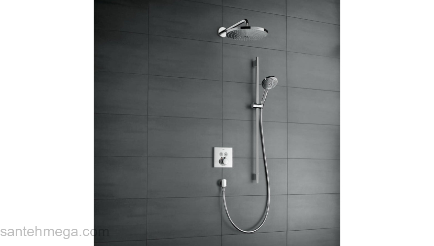 Душевой гарнитур Hansgrohe Raindance Select 120 Unica Set 90см белый/хром 26631400. Фото