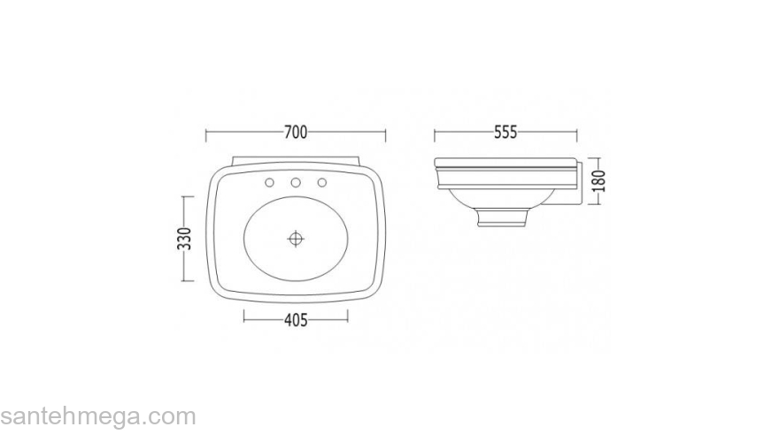 Раковина 70х57 Devon&Devon ROSE IBLG1FROSE. Фото