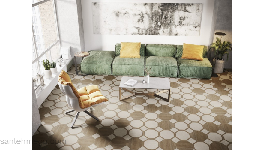 CERSANIT 16065 Керамический гранит Ivo 298х298 коричневый рельеф. Фото