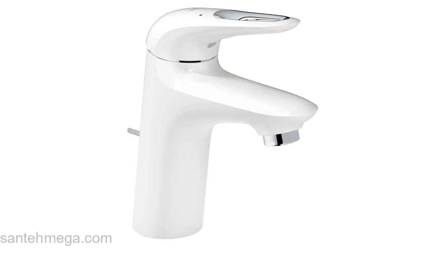 GROHE 23374LS3 Eurostyle 2015 Смеситель для раковины со сливным гарнитуром, с энергосберегающим картриджем - подача холодной воды при центральном положении рычага. Фото