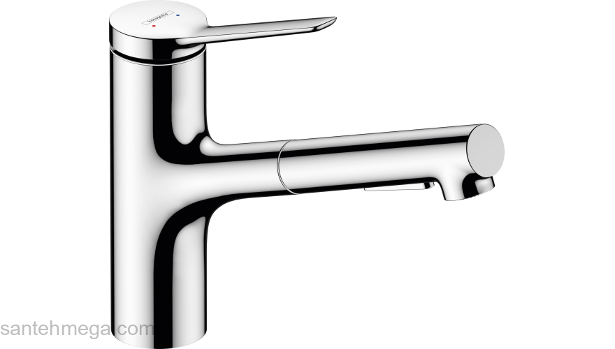 Смеситель для кухни Hansgrohe Zesis M33 74800000 с выдвижным изливом. Фото