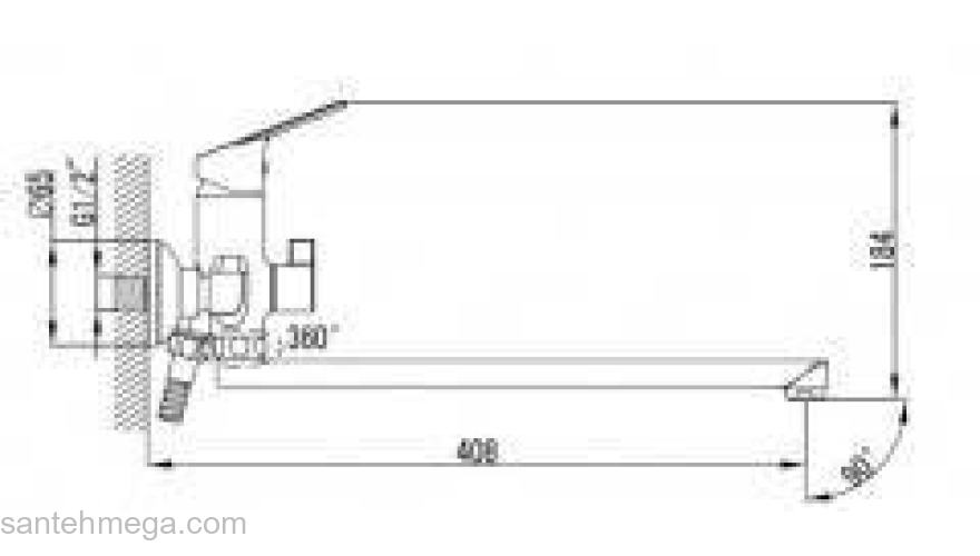 Смеситель для ванны MILARDO Nelson NELSBLCM10. Фото