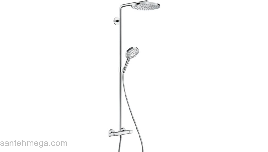 Душевая система Hansgrohe Raindance Select S Showerpipe 240 1jet PowderRain с термостатом 27633000, хром. Фото