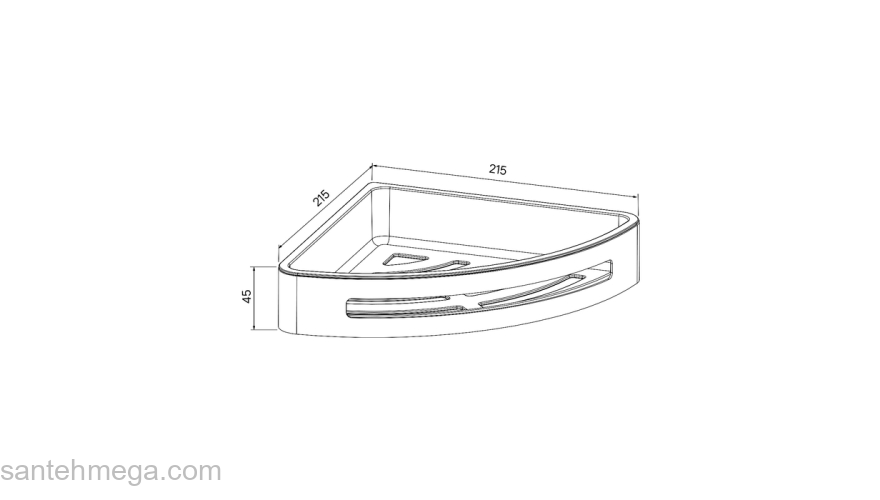 Полка угловая нержавеющая сталь черная SHE11SBi44 для ванной комнаты. Фото