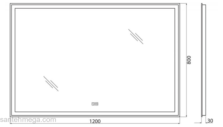 Зеркало с встроенным светильником, сенсорным выключателем и подогревом BELBAGNO SPC-GRT-1200-800-LED-TCH-WARM. Фото