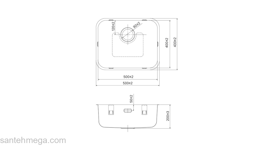 Мойка нерж. сталь сатин 533*433 Mate IDDIS MAT53S0i77. Фото