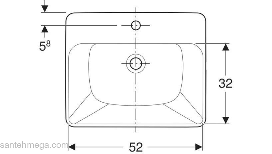 Раковина полувстраиваемая GEBERIT VariForm 55х45 500.681.01.1. Фото