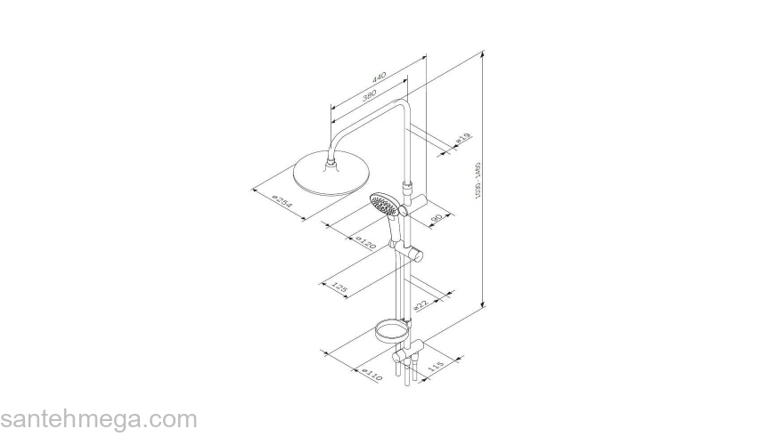 Душевая система ShowerSpot AM.PM Spirit 2.0 F0770A100. Фото