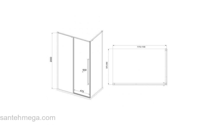 Душевое ограждение MIRSANT NEXT 120х90. Фото