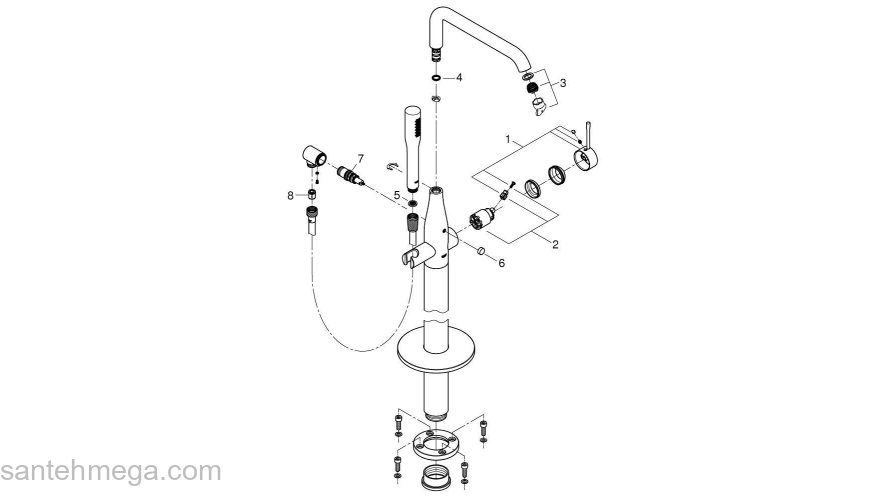 GROHE 23491AL1 Essence New Смеситель для ванны, напольный монтаж, цвет: темный гарфит, матовый. Фото