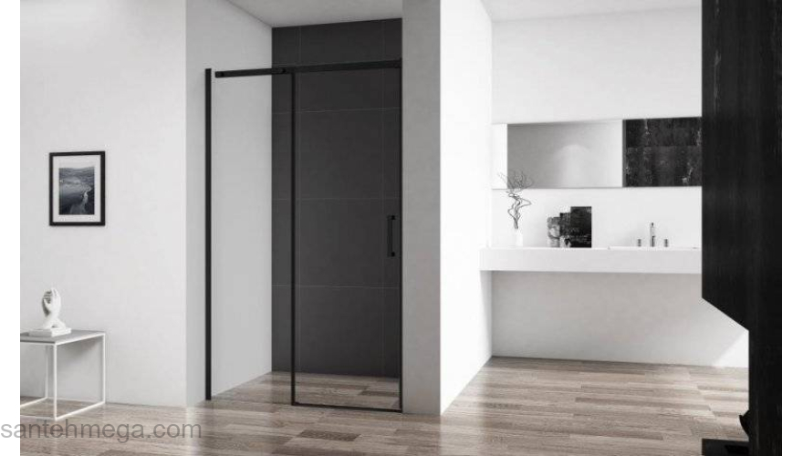 Душевая дверь BELBAGNO ACQUA-BF-1-120-C-NERO. Фото