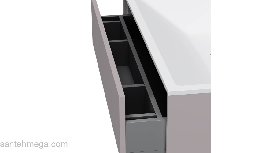 База под раковину подвесная 80 см, 3 ящика, элегантный серый AM.PM Inspire 2.0 M50AFHX0803EGM. Фото