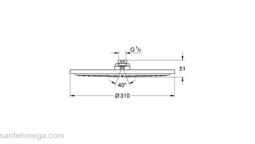 Верхний душ GROHE Rainshower Cosmopolitan 27477000. Фото