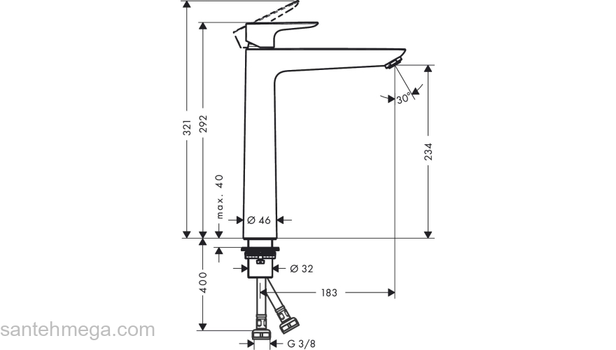 Смеситель для раковины Hansgrohe Talis E 71717990 золото. Фото