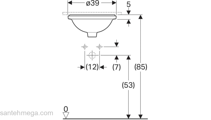 Раковина встраиваемая GEBERIT VariForm 39х39 500.746.01.2. Фото