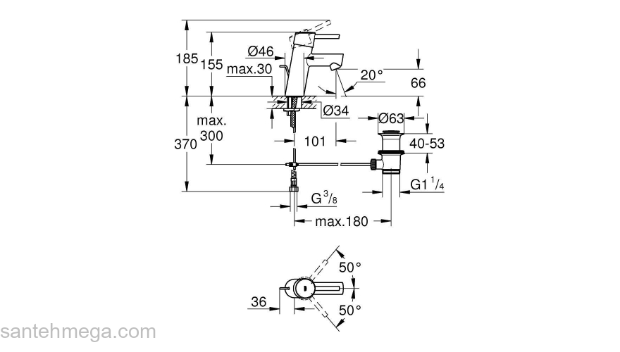 Смеситель для раковины Grohe Concetto New 32204001. Фото