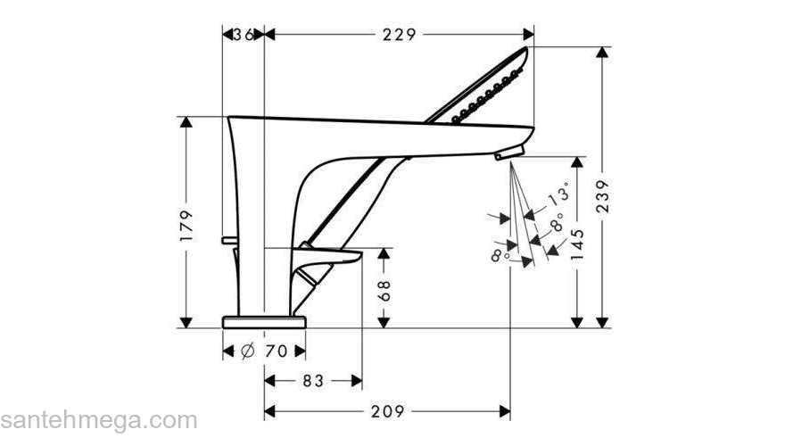 Смеситель для ванны HANSGROHE PuraVida 15432400. Фото