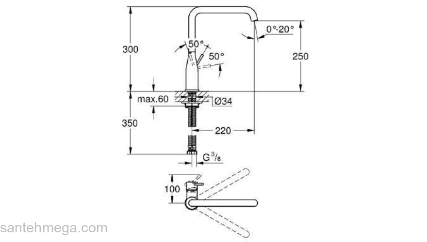 Смеситель для мойки GROHE Essence New 30269000. Фото