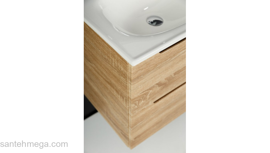 Тумба под раковину подвесная BELBAGNO ETNA-700-2C-SO-WO-P Rovere Bianco. Фото