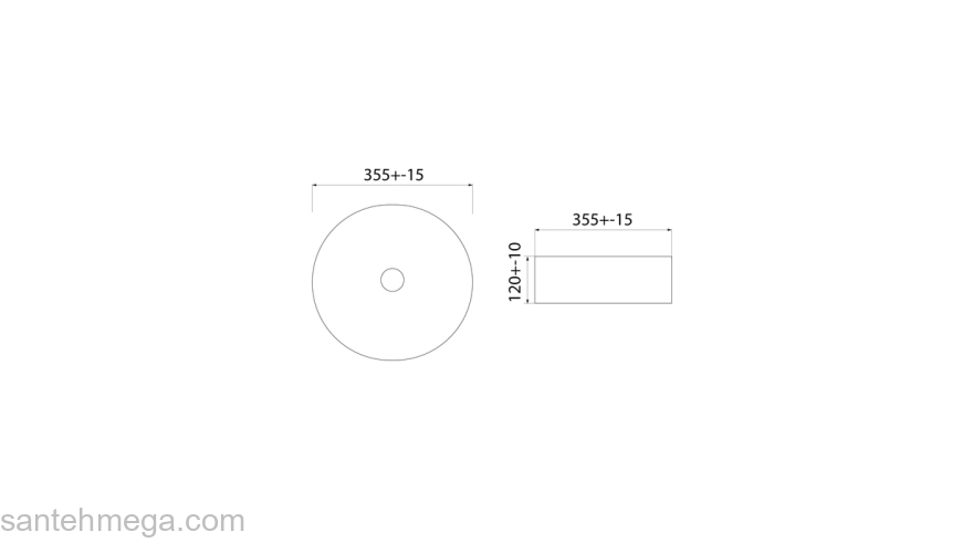 Умывальник накладной IDDIS Ray 36х36 RAYBM03i27 Черный матовый. Фото