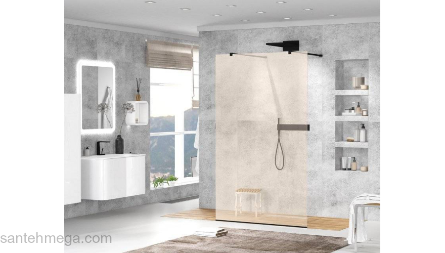 Душевая перегородка CEZARES Liberta LIBERTA-L-2-90-BR-NERO