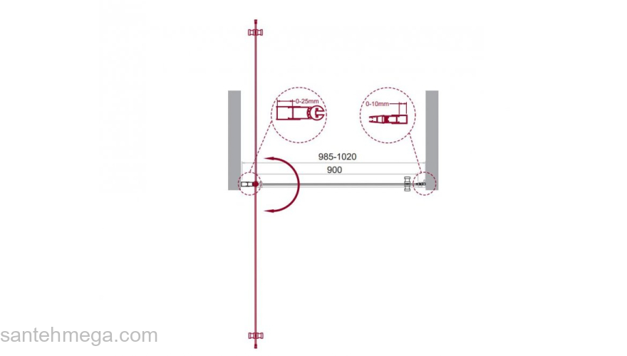 Душевая дверь BELBAGNO ETNA-B-1-100-C-Cr-90. Фото