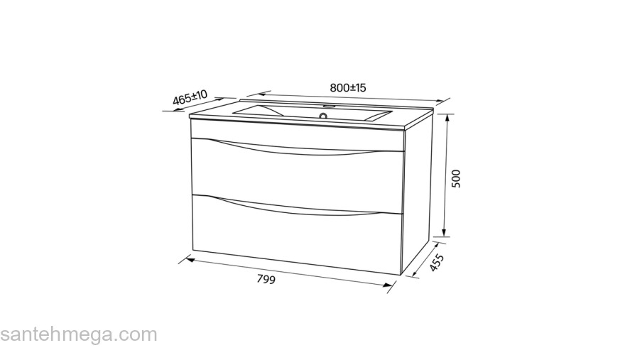 Тумба с умывальником подвесная 80 см белая Cloud IDDIS CLO80W0i95K. Фото