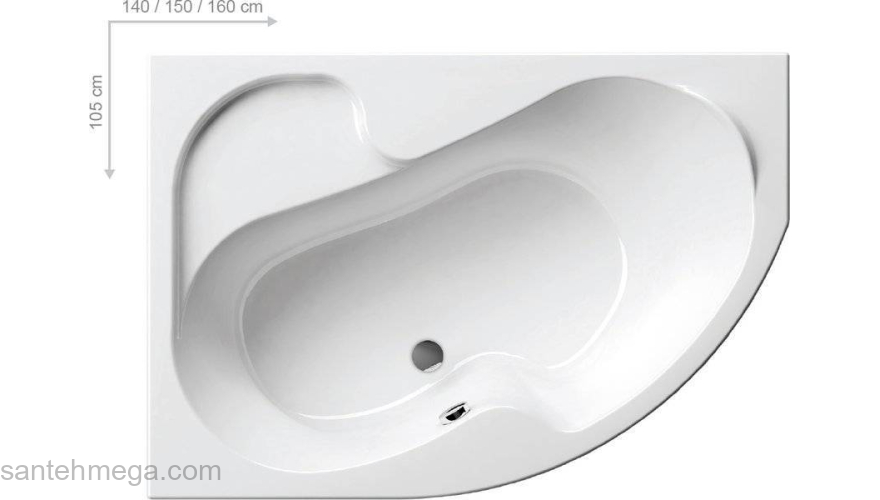 Ванна RAVAK Rosa 150x105 CJ01000000 правая. Фото