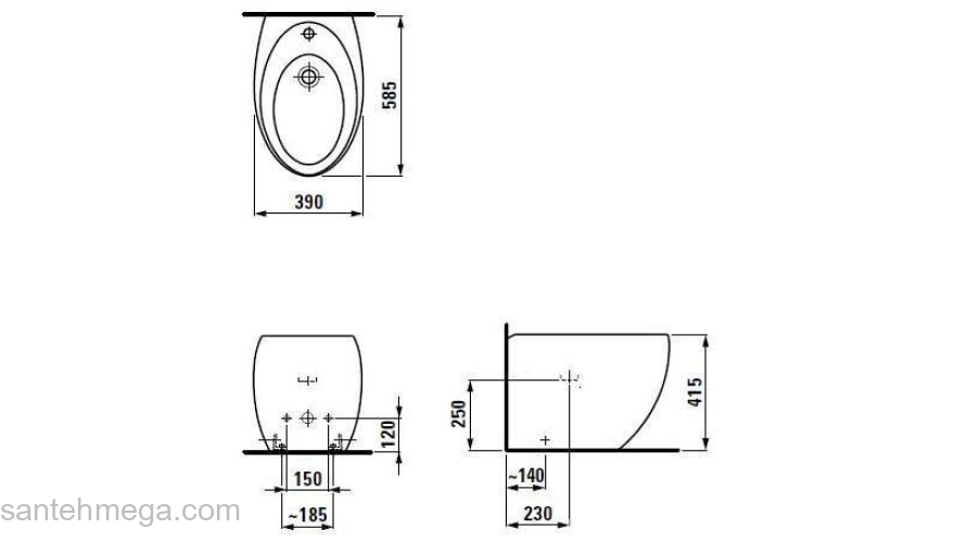 Биде напольное LAUFEN Alessi Il Bagno 8.3297.1.400.304.1. Фото