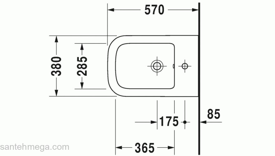 Биде подвесное DURAVIT P3 Comforts 2268150000. Фото