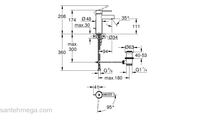 GROHE 23379001 Essence+ Смеситель для раковины, S-size. Фото