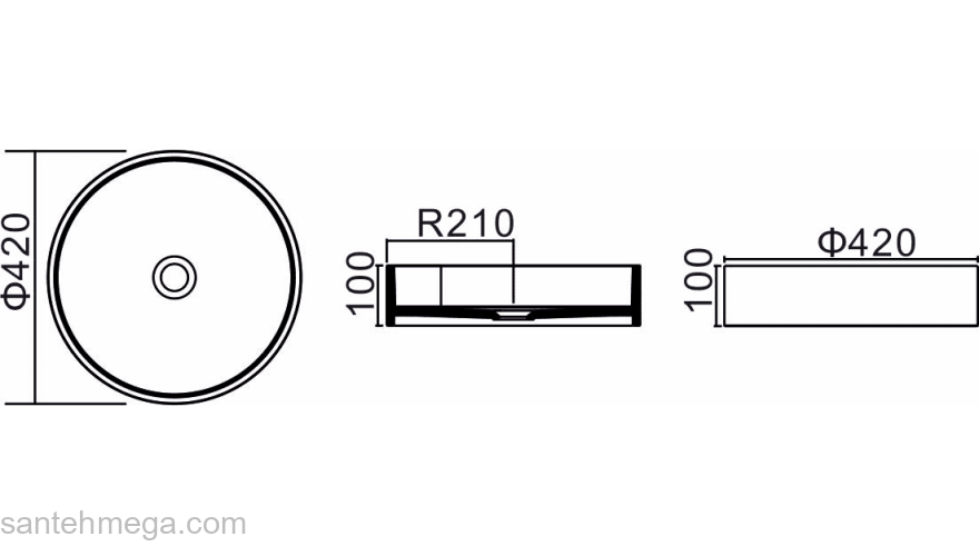 Раковина NS BATH NST-4200M (матовая) 42х42. Фото