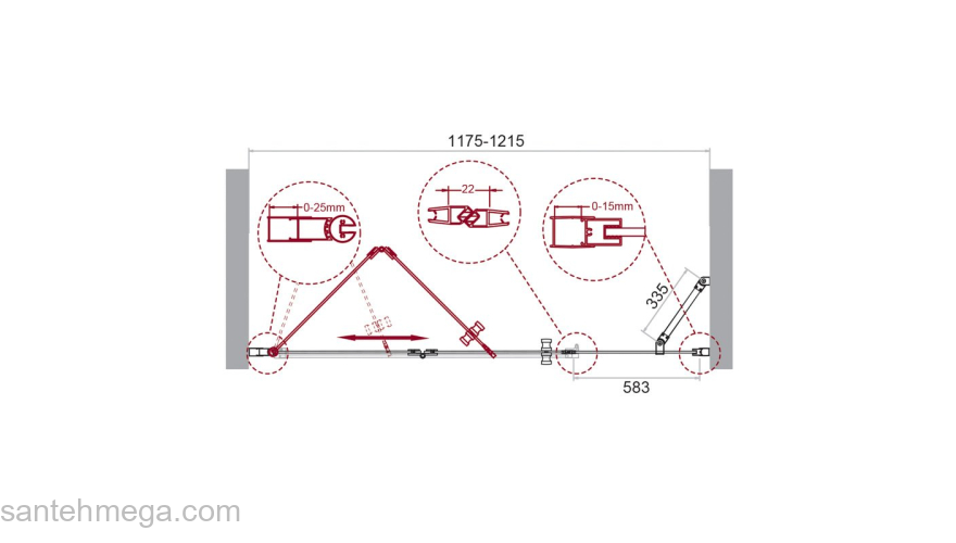 Душевая дверь BELBAGNO ALBANO-BS-13-60+60-C-Cr. Фото