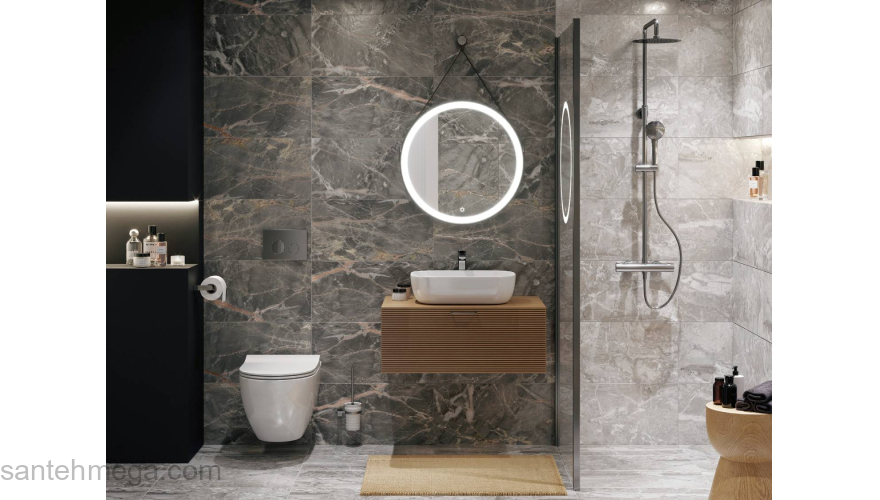 CERSANIT 16531 Керамический гранит Wonderstone 297х598 листья серый. Фото