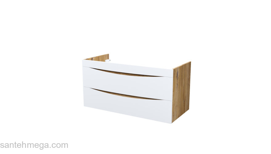 Тумба подвесная 100 см белая/золотистый дуб Cloud IDDIS CLO10Y0i95 подходит ум. 0131000i28. Фото