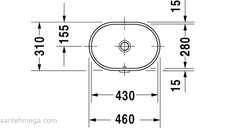 Раковина под столешницу DURAVIT Foster 43х28 0336430000. Фото