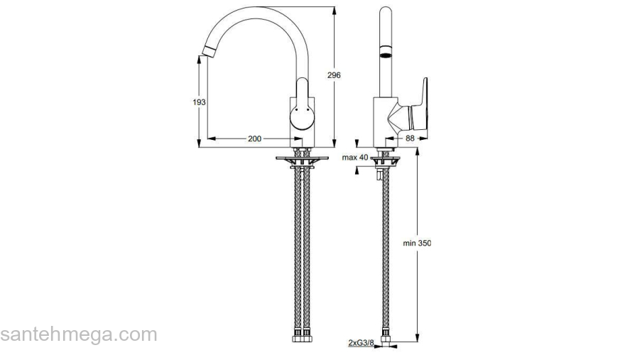 Смеситель для кухни IDEAL STANDARD Connect B9932AA. Фото