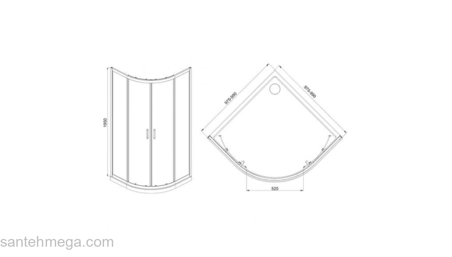 Душевое ограждение MIRSANT ROUND 100. Фото