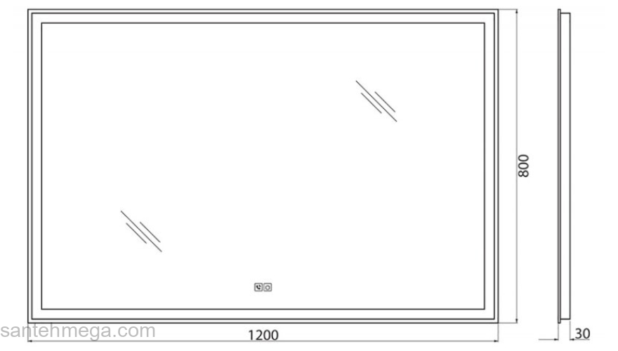 Зеркало с встроенным светильником, сенсорным выключателем, bluetooth-модулем, микрофоном и динамиками BELBAGNO SPC-GRT-1200-800-LED-TCH-PHONE. Фото