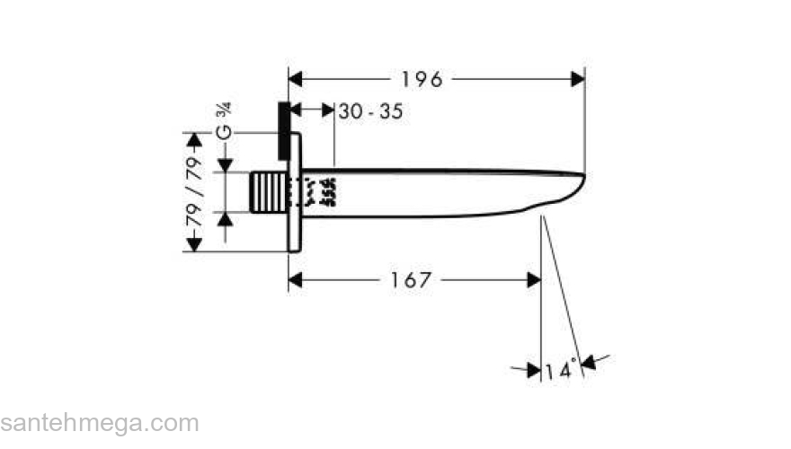 Излив на ванну HANSGROHE PuraVida 15412000. Фото