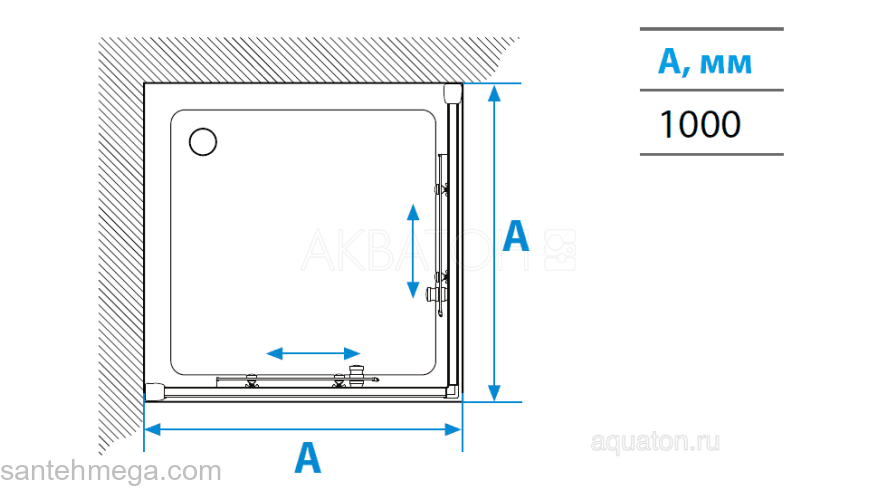 Душевое ограждение Акватон Ritsa квадратное 100х100х200 1AX010SSXX000. Фото
