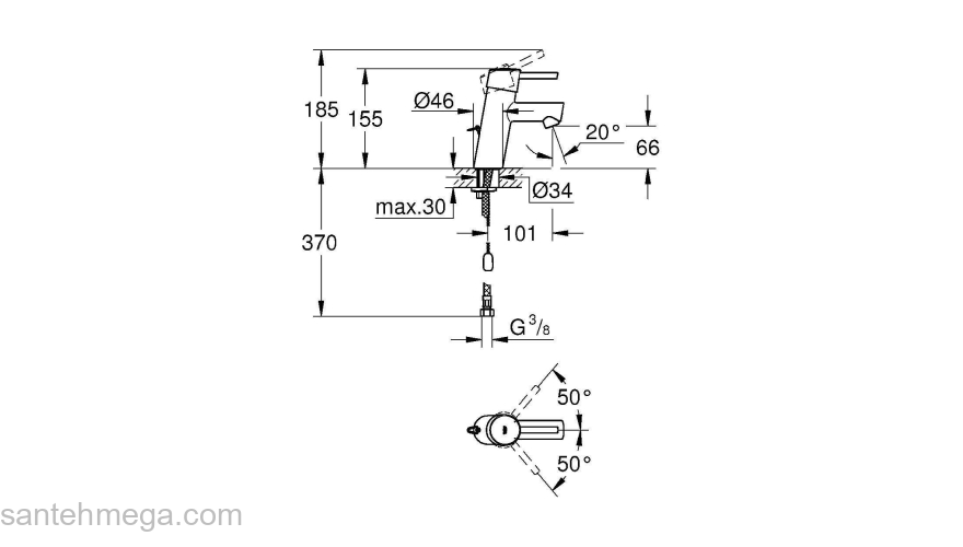 Смеситель для раковины Grohe Concetto New 3220610E. Фото