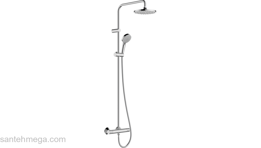 Душевая система Showerpipe 200 1jet с термостатом Hansgrohe Vernis Blend 26276000, хром. Фото